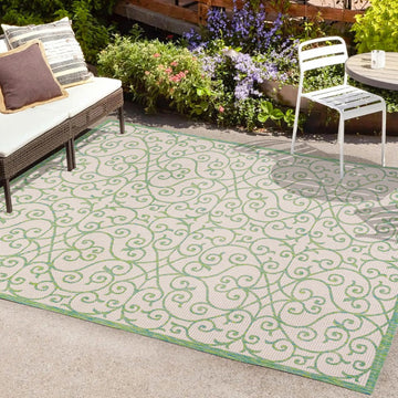 Madrid Vintage Filigree Textured Weave Indoor/outdoor Area Rug
